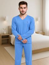 Pijama de Inverno Masculino Manga Longa Calça Comprida Adulto de Frio - c7 ALEX