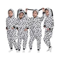 Pijama De Inverno Para Crianças Dalmata Panda Dinossauro Unicórnio Kigurumi Onesie 80-150cm Fantasia