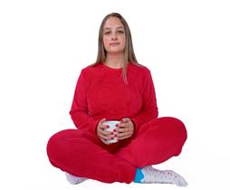 Pijama de inverno Quentinho Feminino, Adulto, Soft, Plush