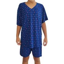 Pijama De Liganete Masculino Infantil Manga Curta e Short