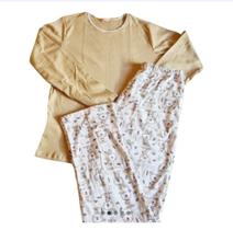 Pijama de malha G manga longa e calça docemel Pijama de malha G manga longa e calça docemel