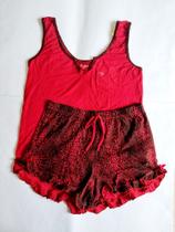 Pijama de malha P Lagasi onça marsala