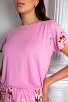 Pijama de manga curta e shorts estampado de viscolycra