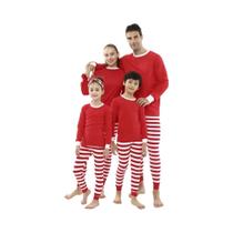 Pijama De Natal De Algodão Listrado Branco Vermelho Para Família Crianças Combinando Roupas De
