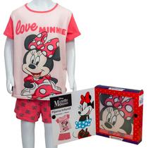 Pijama de Verão Camiseta e Short Minnie Mouse Disney Infantil Tamanho 7-8 10073364 - Zona Criativa