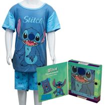 Pijama de Verão Camiseta e Short Stitch Disney Infantil Tamanho 9-10 10073363 - Zona Criativa Pijama de Verão Camiseta e Short Stitch Disney Infantil Tamanho 9-10 10073363 - Zona Criativa