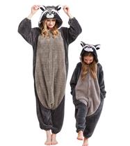 Pijama DELEY Raccoon, macacão para fantasia de Halloween para adultos