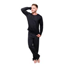 Pijama Diones Calça Poá Manga Longa Frio Masculino Plus Size Pijama Diones Calça Poá Manga Longa Frio Masculino Plus Size