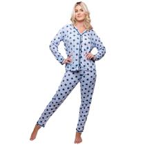 Pijama Diones Feminino Estampado Americano Manga Comprida Pijama Diones Feminino Estampado Americano Manga Comprida