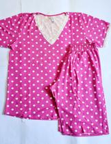 Pijama docemel G pink com bola branca Pijama docemel G pink com bola branca