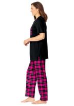 Pijama Dreams & Co. 3X Conjunto de Camiseta de Algodão com Corações Pretos Pijama Dreams & Co. 3X Conjunto de Camiseta de Algodão com Corações Pretos