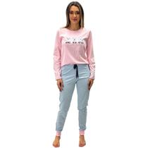 Pijama Estilo Sul Manga Longa com Calça Feminino