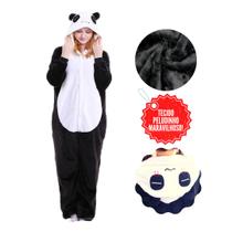 Pijama Fantasia Kigurumi Urso Panda Macacão com Capuz Cosplay Unissex - Amo kigurumi