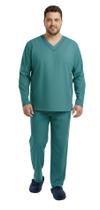 Pijama Fechado Masculino Malha M.Longa Plus Size Nº 50 AO 54