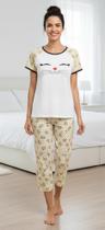 Pijama Fem. M.Curta C/calça Capri Vários modelos Nº 42 Ao 48
