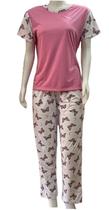 PIJAMA FEM. MANGA CURTA C/ CALÇA CORTE GRANDE 40 AO 48 (xgg)