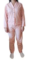 Pijama Feminino Aberto Flanelado Plus Size Inverno