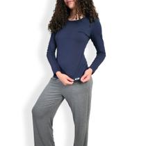 Pijama Feminino Adulto Longo Confortável Com Camiseta/calça