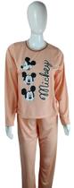 Pijama Feminino Adulto Manga Comprida e Calça Personagens (MICKEY) - Tam. GG