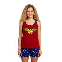 Pijama Feminino Adulto Personagem Baby Dool Regata Shorts Curto Macio Confortável