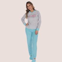 Pijama Feminino Adulto Plush Quente Estampado - Victory Pijama Feminino Adulto Plush Quente Estampado - Victory