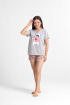 Pijama Feminino Adulto Short E Camiseta Cores Estampados Pijama Feminino Adulto Short E Camiseta Cores Estampados