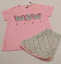 Pijama Feminino Adulto Short E Camiseta Cores Estampados