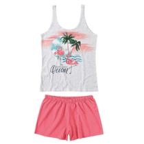 Pijama feminino adulto verão algodão regata e short malwee