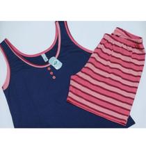 Pijama feminino adulto verão camiseta regata e short