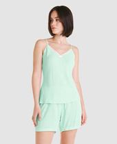 Pijama Feminino Alça Jacquard Macio Verde Lohe Pijama Feminino Alça Jacquard Macio Verde Lohe