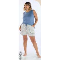 Pijama Feminino Algodão Regata Com Short Plus Verão 90236