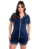 Pijama feminino americano em tecido suede premium
