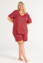 Pijama Feminino Bermuda Manga Curta Plus Size Viscolycra