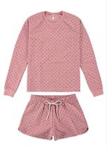 Pijama Feminino Blusa Manga Longa e Short Malwee Ref. 84861