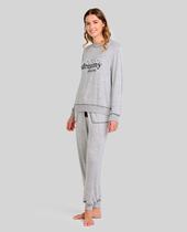 Pijama Feminino Bordado Macio Cinza Lohe Pijama Feminino Bordado Macio Cinza Lohe