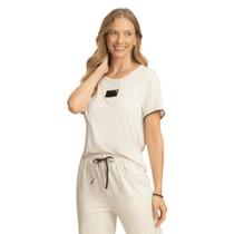 Pijama Feminino Calça Manga Curta Viscose Lua Encantada - 10380063