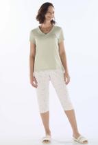 Pijama Feminino Capri em Algodão Lavanda Pijama Feminino Capri em Algodão Lavanda