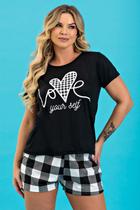 Pijama Feminino Com Manga Love Yourself