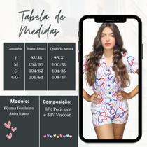 Pijama feminino curto americano 959