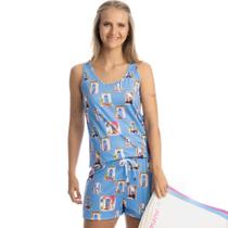 Pijama Feminino Curto Cats Regata Daniela Tombini