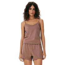 Pijama Feminino Curto com Renda Hering Viscose