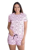 Pijama Feminino Curto de Calor Love Story