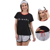 Pijama Feminino Curto Estampado Manga Curta Conforto Pijama Feminino Curto Estampado Manga Curta Conforto