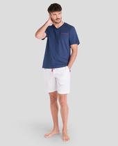 Pijama Feminino Curto Plumeti Macio Azul Marinho Lohe Pijama Feminino Curto Plumeti Macio Azul Marinho Lohe