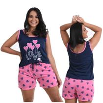 Pijama Feminino Curto Verão Camiseta Malha Premium Oferta!