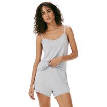 Pijama Feminino Curto Viscose com Renda Hering