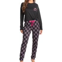 Pijama Feminino Daniela Tombini Lovely Longo Preto - 3380 Pijama Feminino Daniela Tombini Lovely Longo Preto - 3380