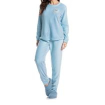 Pijama Feminino Daniela Tombini Soft Longo Azul Claro - 2728 Pijama Feminino Daniela Tombini Soft Longo Azul Claro - 2728