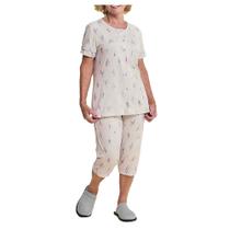 Pijama Feminino Danka Lavandas Pescador Bege - 011014