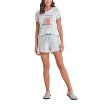 Pijama Feminino Danka Listrado Verde - 011021